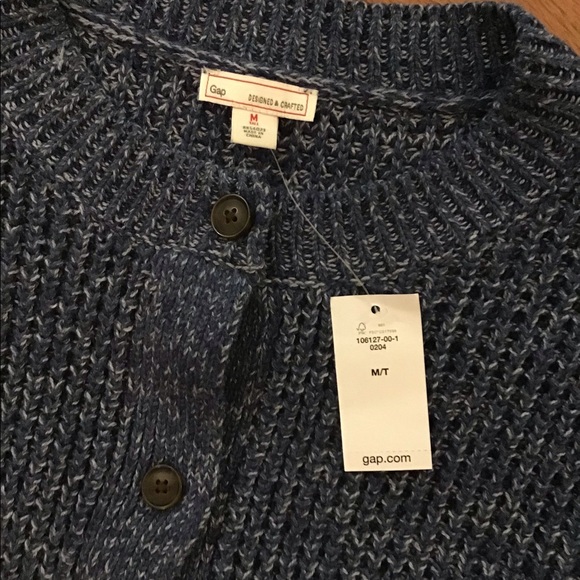 NWT GAP CHUNKY BLUE MARLED KNIT THICK CARDIGAN - PERFECT FOR SPRING! - Picture 8 of 8